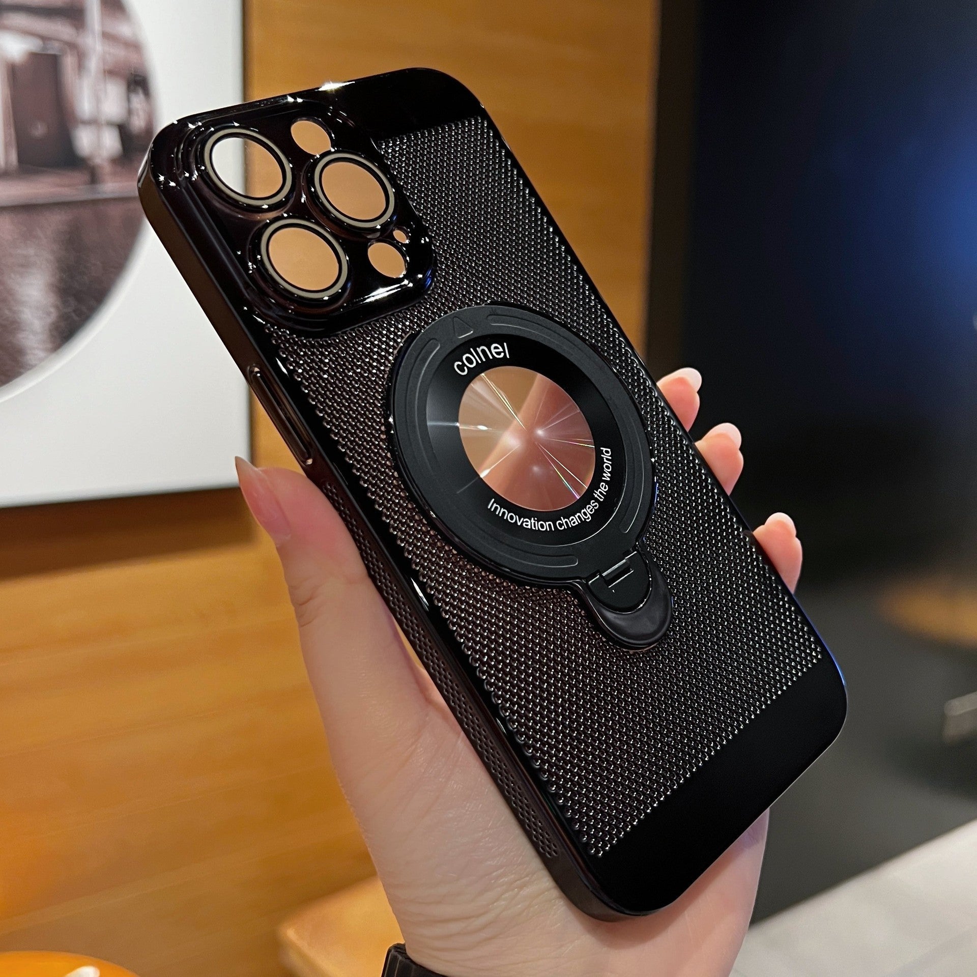 360° Rotierendes Ständer-Handyhülle mit fortschrittlicher Wärmeableitung und Unterstützung für magnetisches Laden