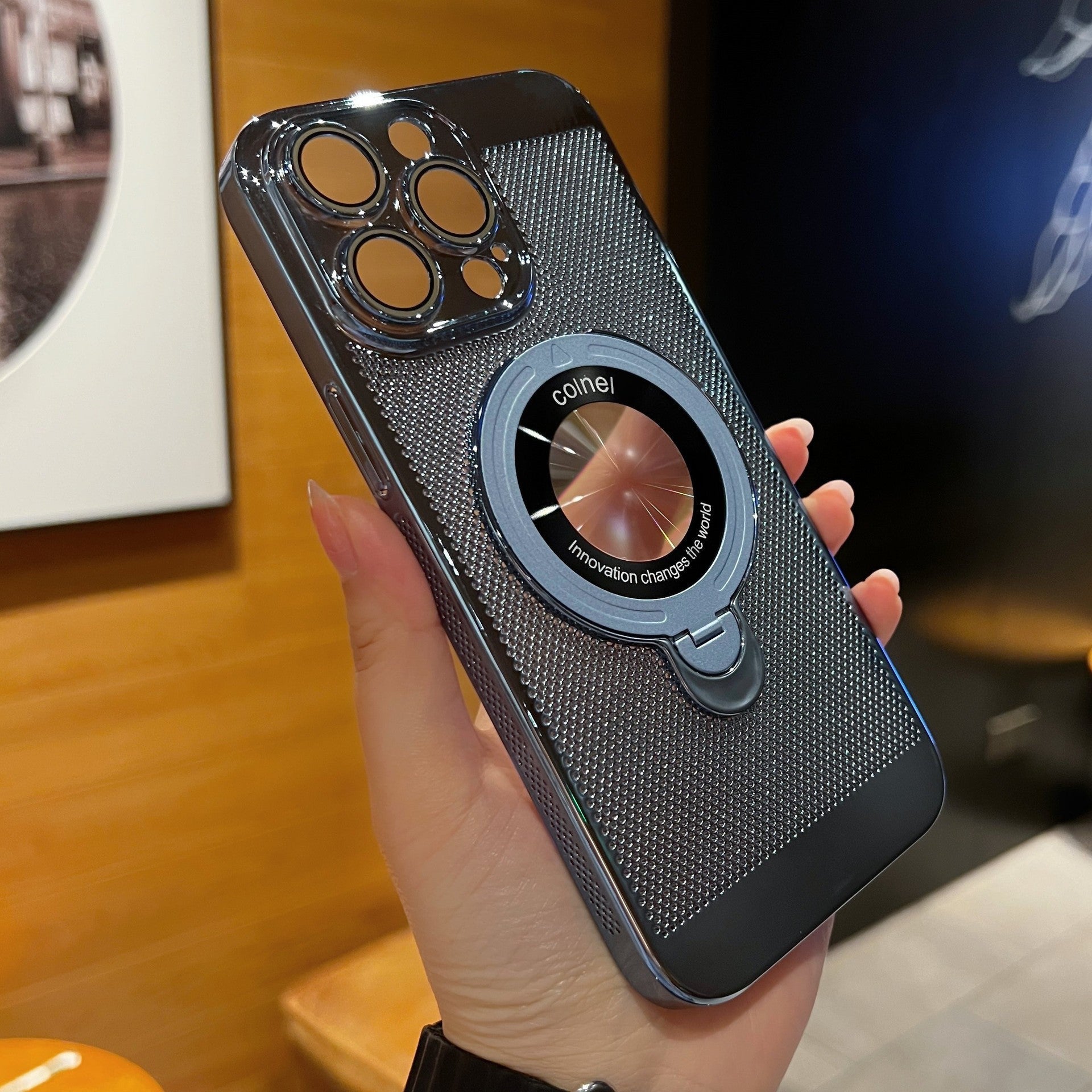 360° Rotierendes Ständer-Handyhülle mit fortschrittlicher Wärmeableitung und Unterstützung für magnetisches Laden