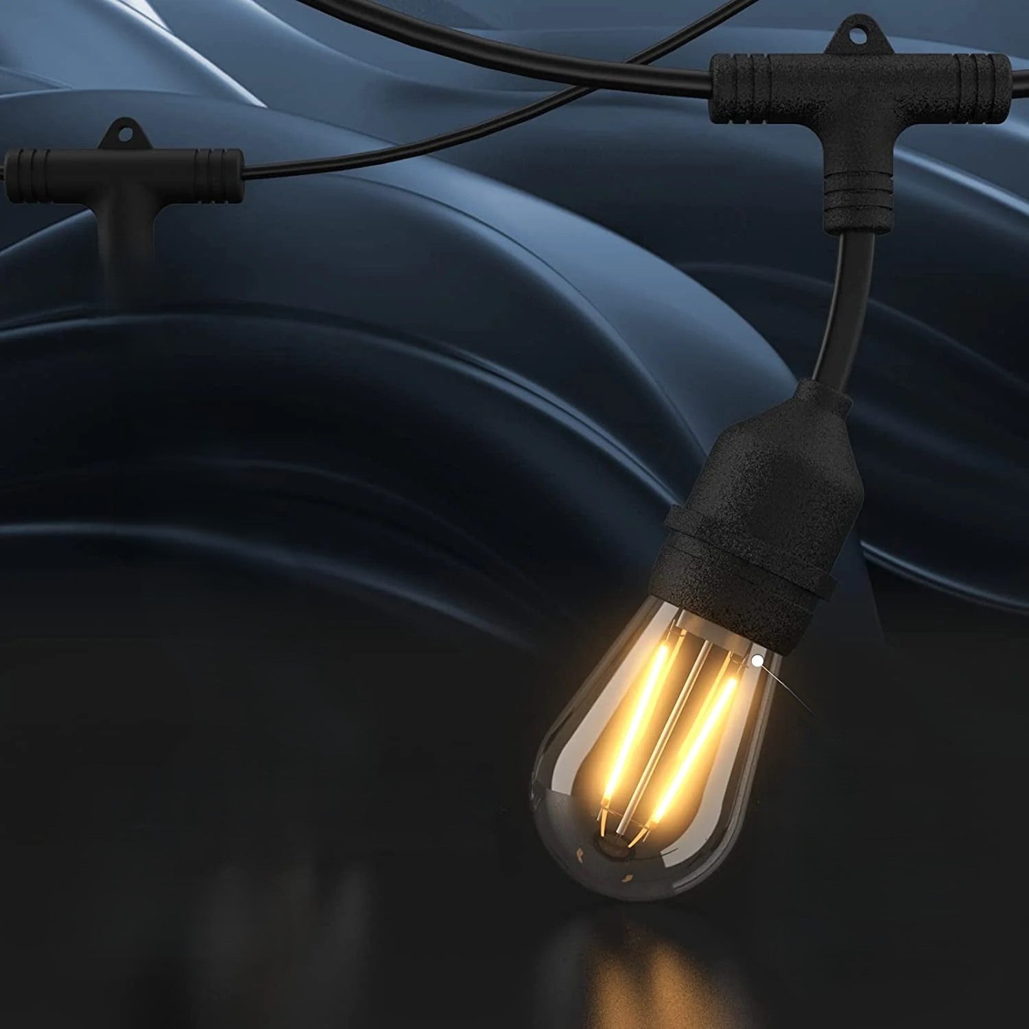 48Ft Solarbetriebene Lichterkette Wasserdichte LED Hängeleuchten mit 15 Glühbirnen