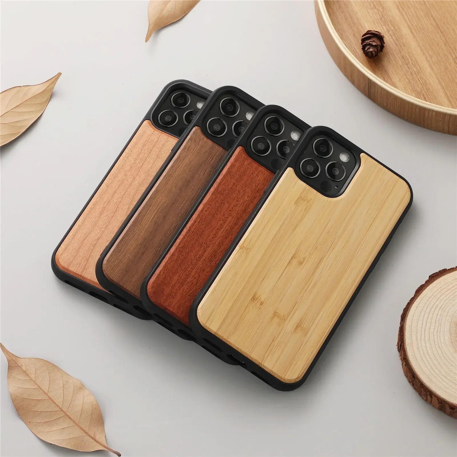 Echtes Holz Rücken Case für iPhone Echtes Bambus Walnuss Holz Hard Phone Case