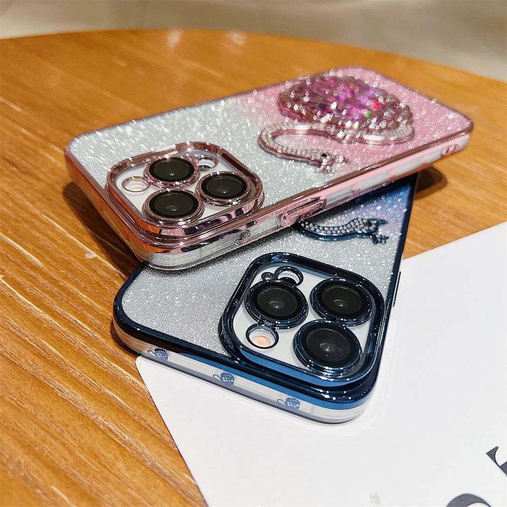 Gradient Diamond Schwan iPhone Glitzer Handyhülle