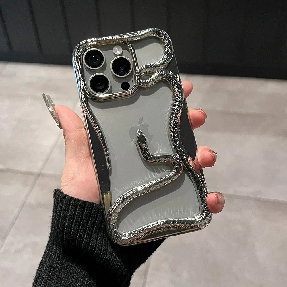 Luxus 3D Schlange elektroplattierte Handyhülle