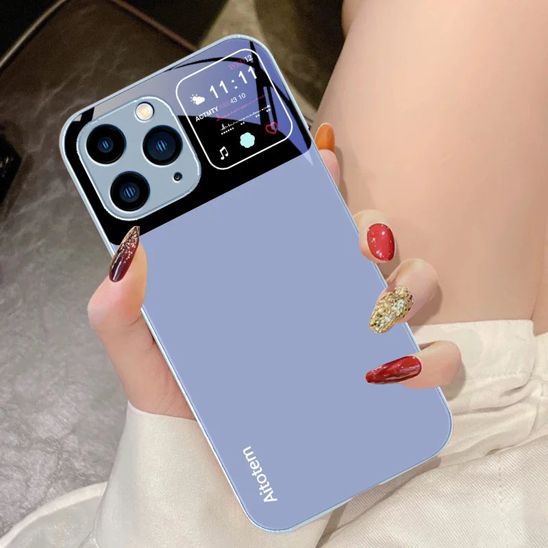 CrystalView – Premium schwarzes gehärtetes Glas Cover für iPhone