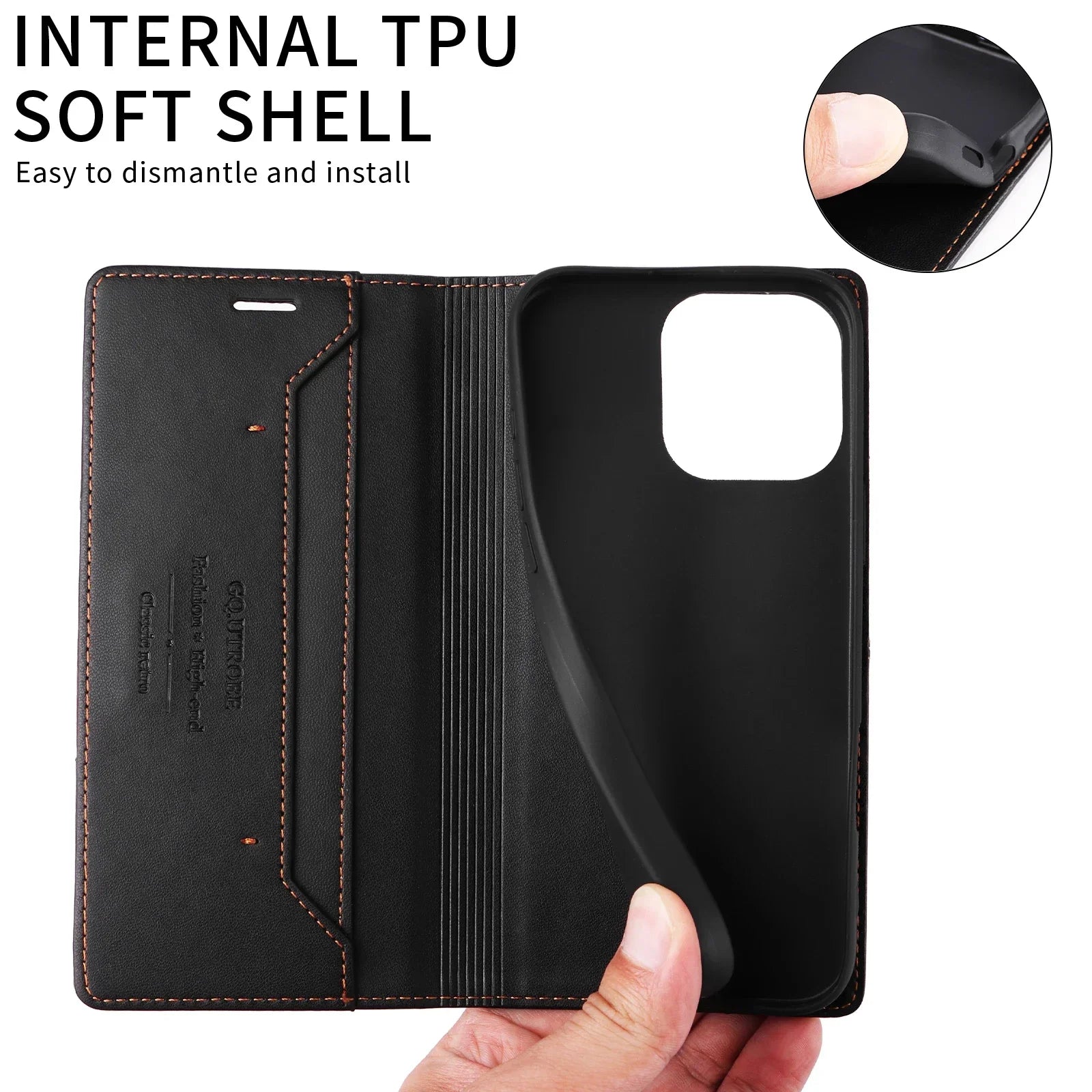 RFID Flip Leder Samsung S25/S24/S23 Magnetische Brieftaschenhülle