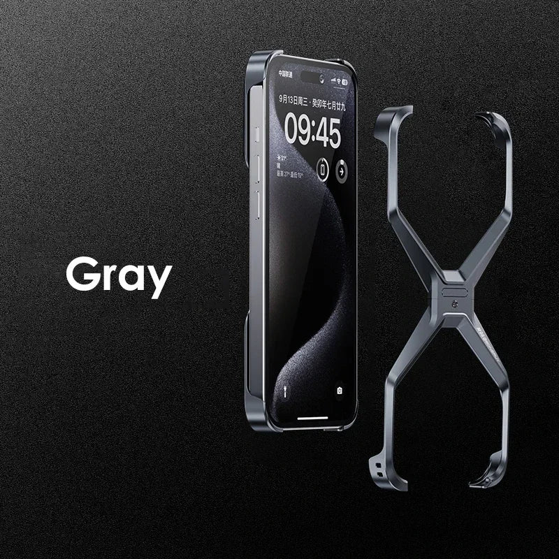 Premium Metallrandloses iPhone Case für 12-16 Pro Max