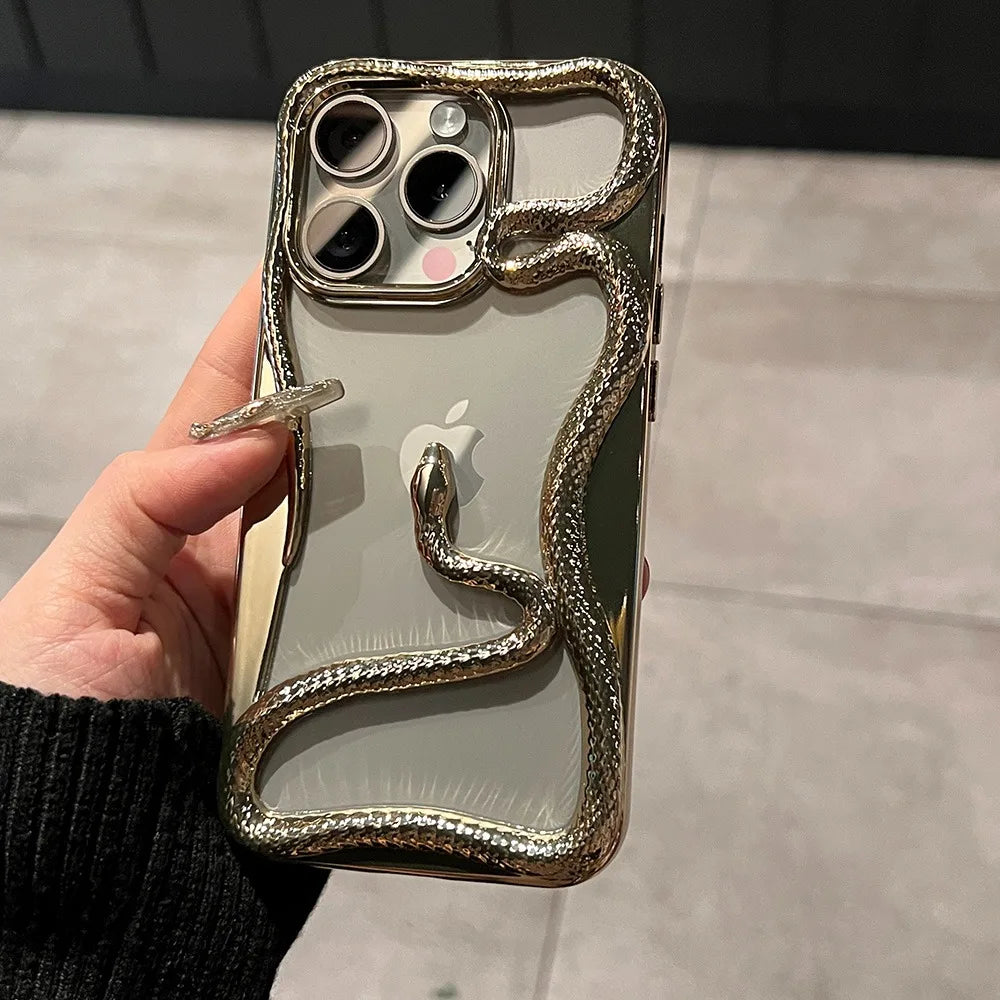 Luxus 3D Schlange elektroplattierte Handyhülle