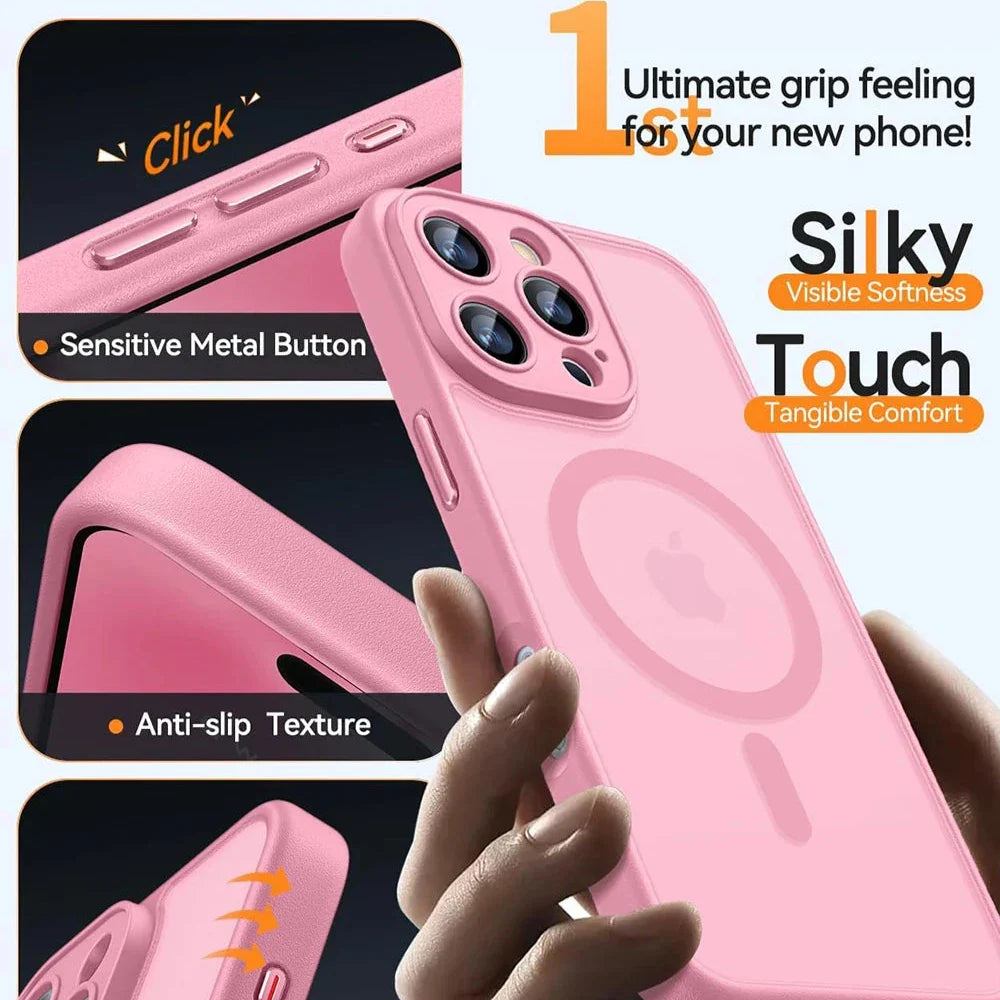 Schockfeste Hybrid iPhone MagSafe Matte Transparente Hülle