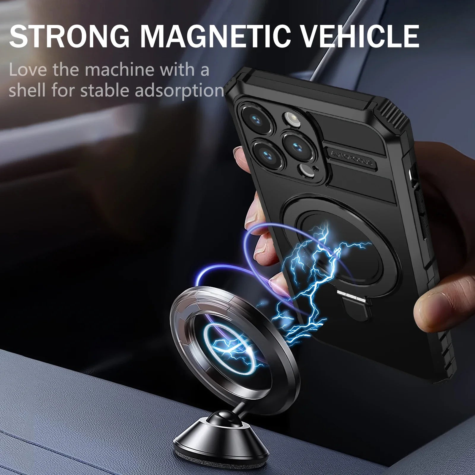 MagSafe iPhone 16/15 Ring Halter Magnetische Stoßfeste Hülle