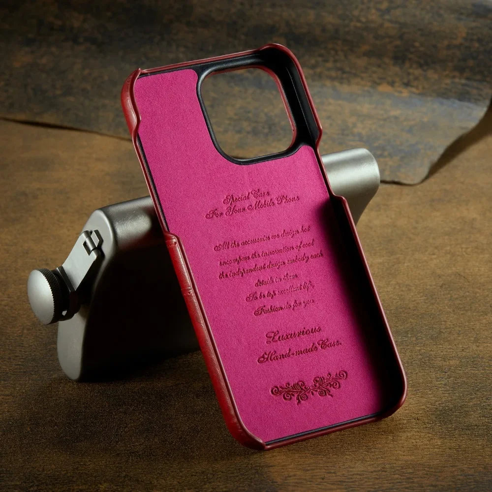 Leder Kartenhalter iPhone 13/12/11/X Rückenschale Hülle