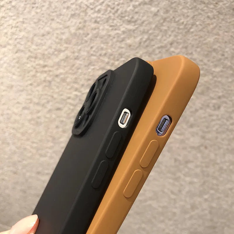 Matte Silikonhülle mit Kameralinse Schutz für iPhone 15 14 13