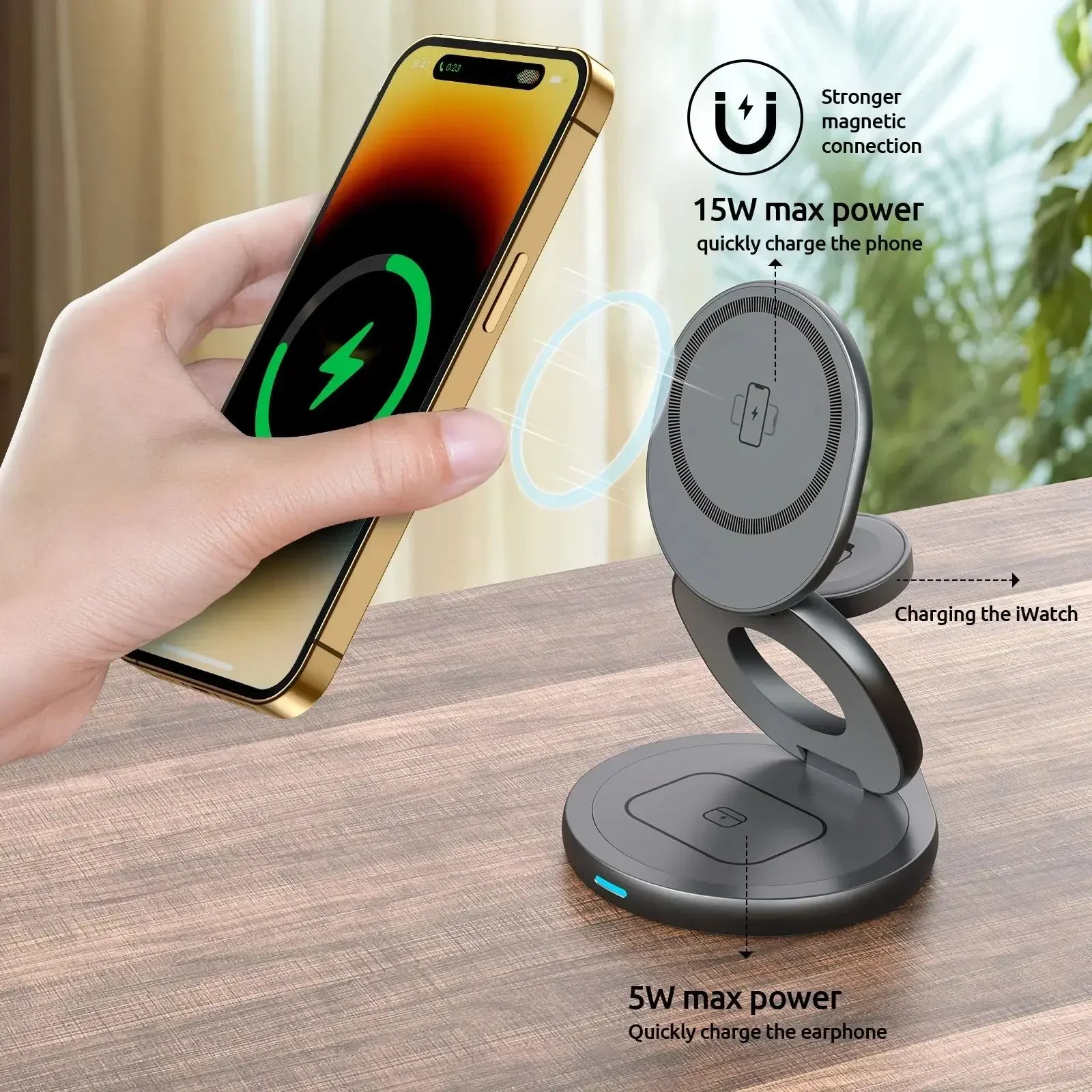 MagCharge 360° – 3-in-1 Rotierende Wireless-Ladestation