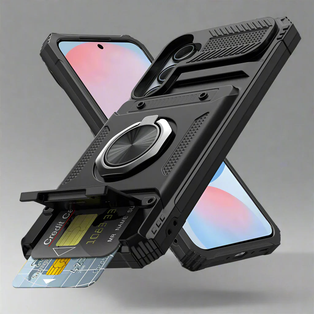 Stoßfeste Samsung Kartenhalterhülle mit magnetischem Ringhalter