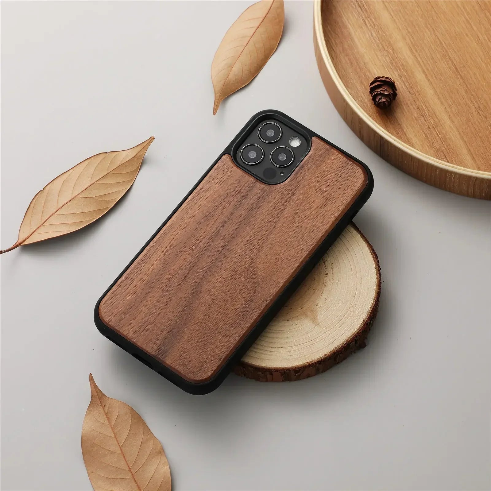 Echtes Holz Rücken Case für iPhone Echtes Bambus Walnuss Holz Hard Phone Case