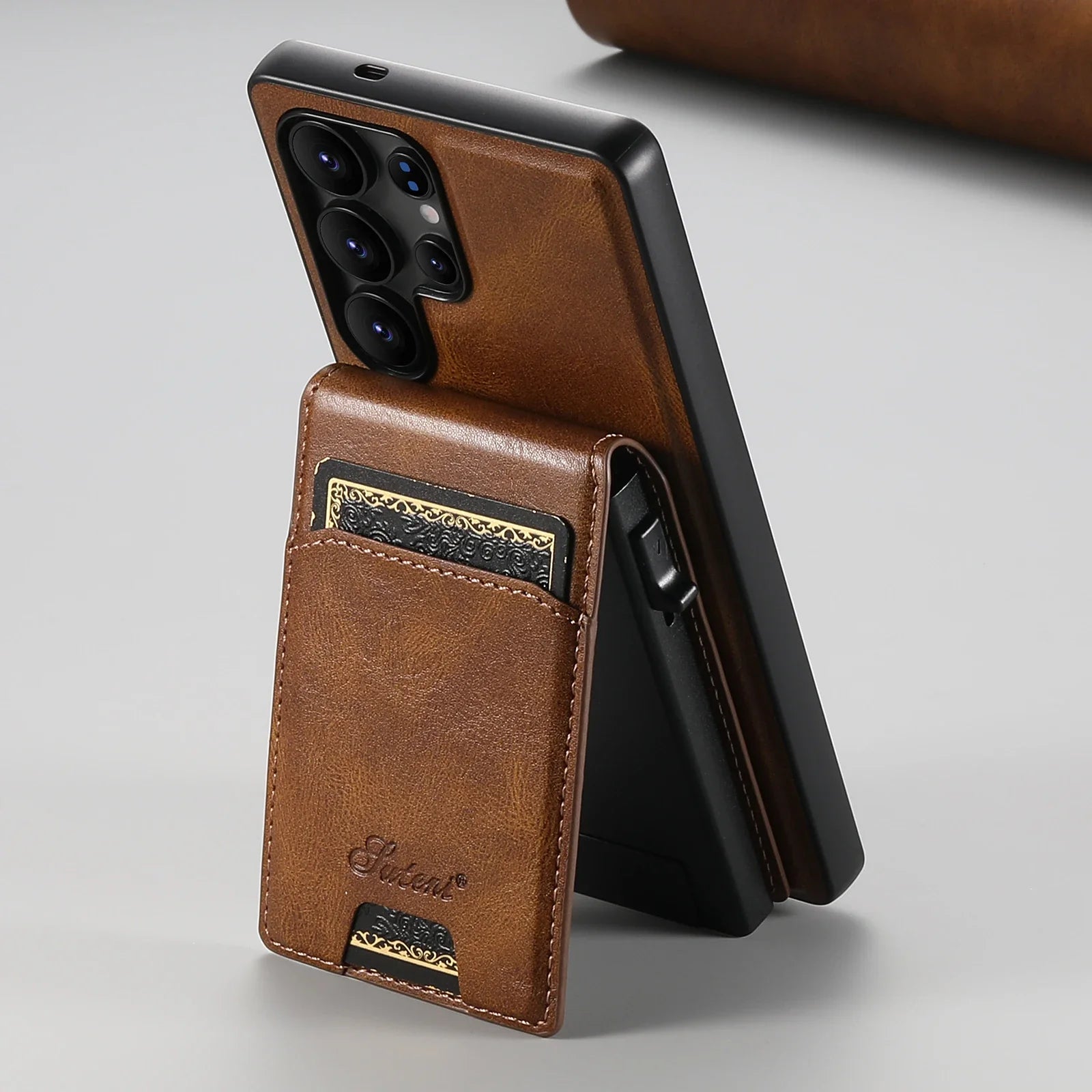 Leder Abnehmbares Kartenetui Handyhülle Für Samsung Galaxy