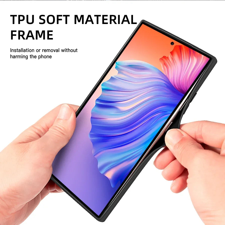 Magnetische Lederhülle für Samsung Galaxy mit Wireless Charging Unterstützung