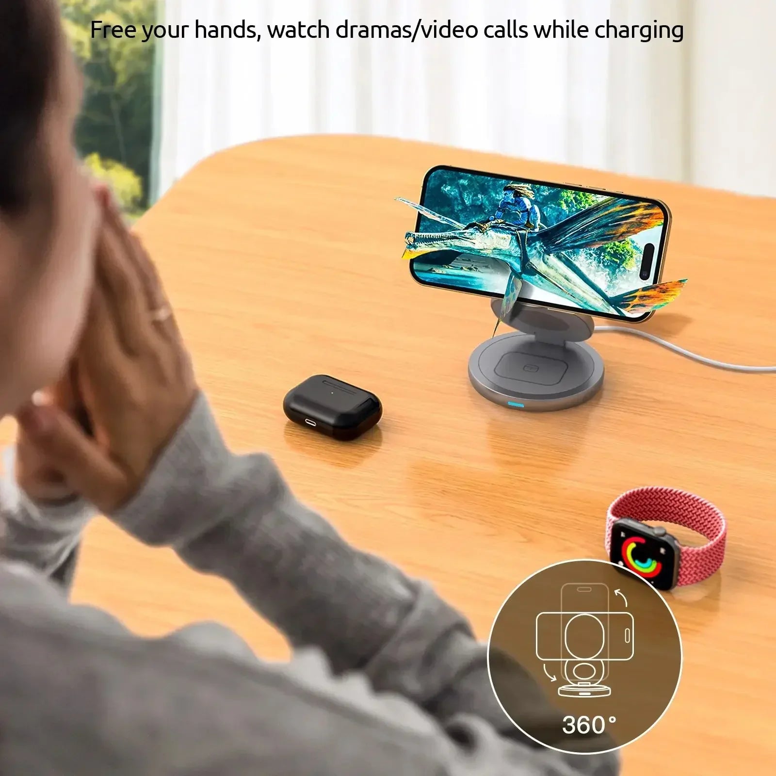 MagCharge 360° – 3-in-1 Rotierende Wireless-Ladestation
