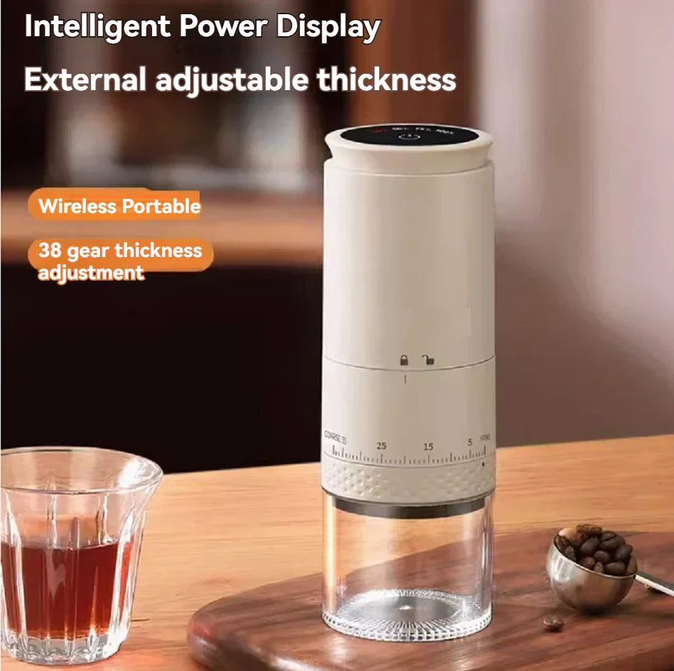 1500mAh Elektrische Kaffeemühle – Einstellbares USB-C wiederaufladbares Mahlwerk für frischen Kaffee