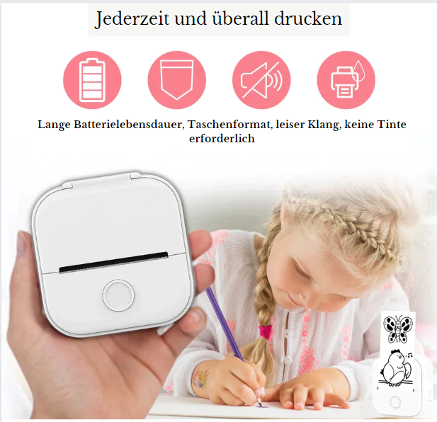 Tragbarer Thermodrucker | MiniPrint™ | Kabellos & Tintenfrei | 50% Rabatt