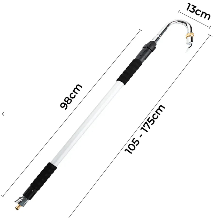 Teleskop-Dachrinnenreiniger mit Hochdruckdüse – 175 cm Verlängerung & 180° Sprühkopf für sichere Reinigung vom Boden aus