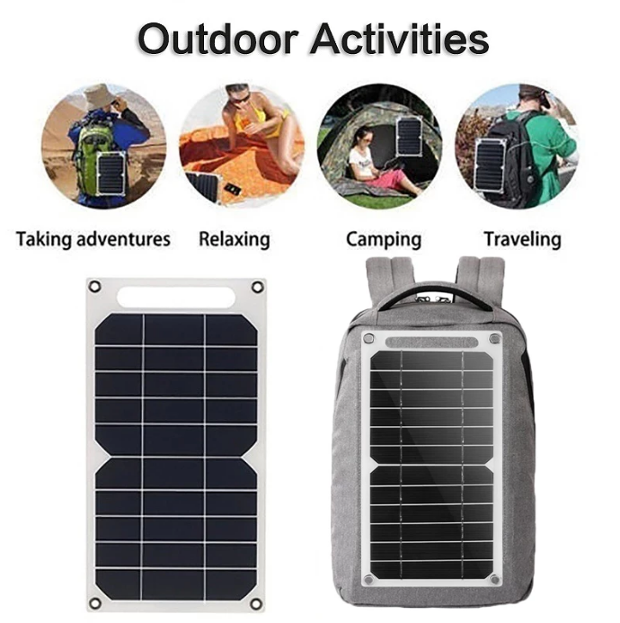 Tragbares wasserdichtes Solarpanel 20W – USB Outdoor-Ladegerät für Camping, Wandern und Reisen