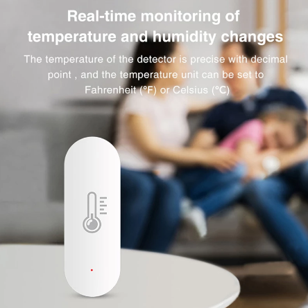 WiFi Temperatur- und Feuchtigkeitssensor mit App-Steuerung für Alexa & Google Home, Echtzeitüberwachung, Smart Home kompatibel