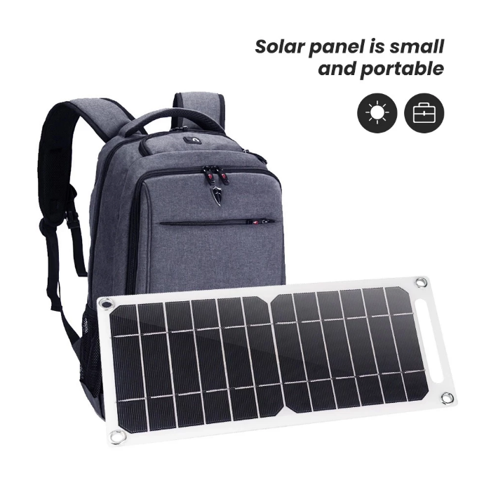 Tragbares wasserdichtes Solarpanel 20W – USB Outdoor-Ladegerät für Camping, Wandern und Reisen