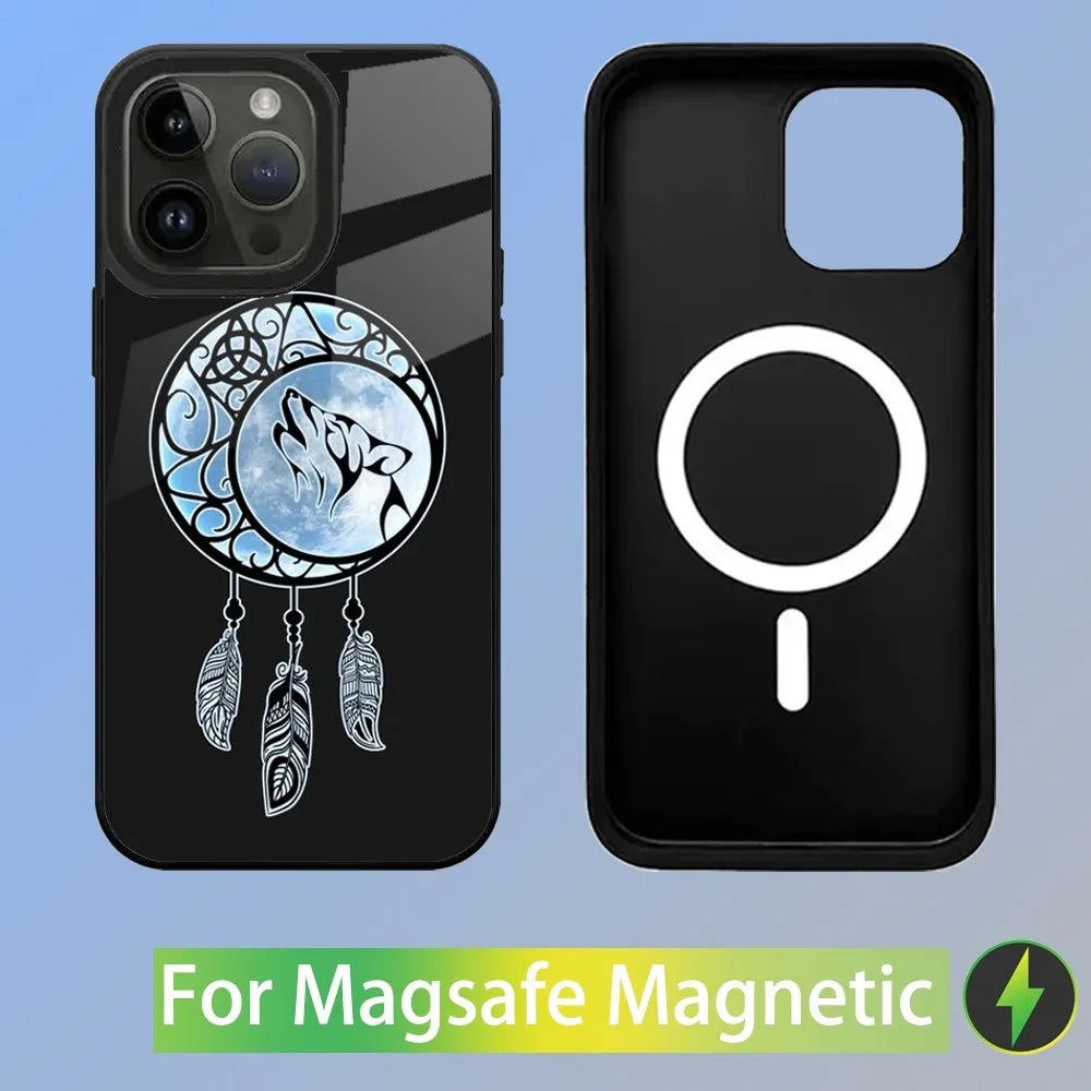 Traumfänger Wolf Magnetische Handyhülle für iPhone