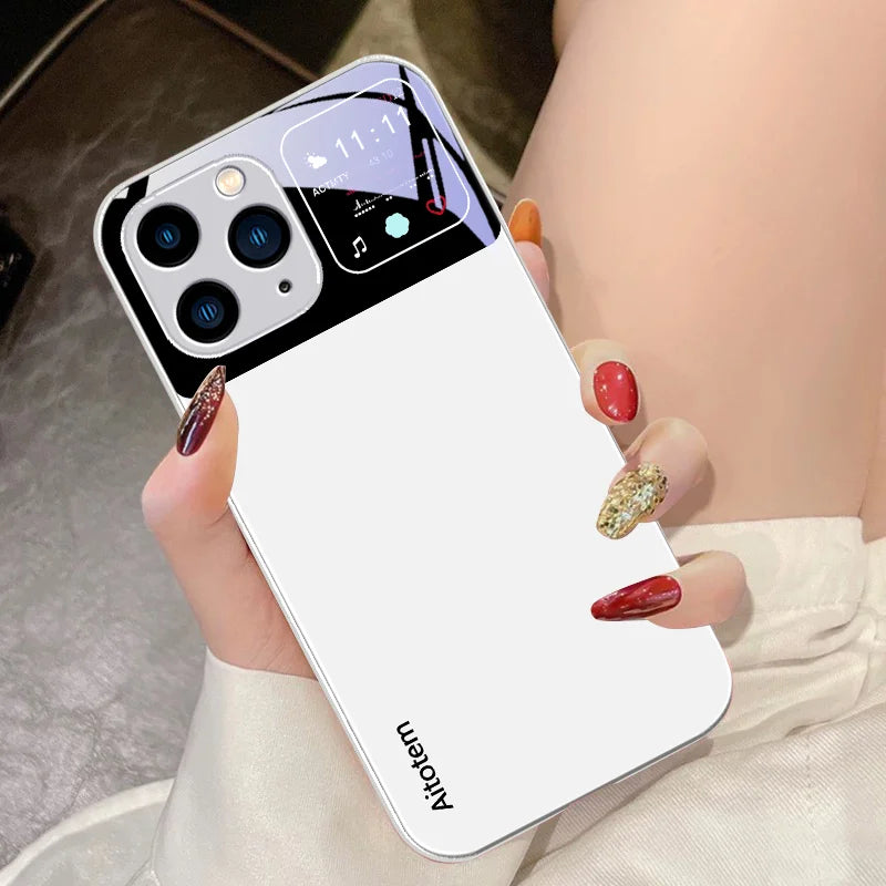 CrystalView – Premium schwarzes gehärtetes Glas Cover für iPhone