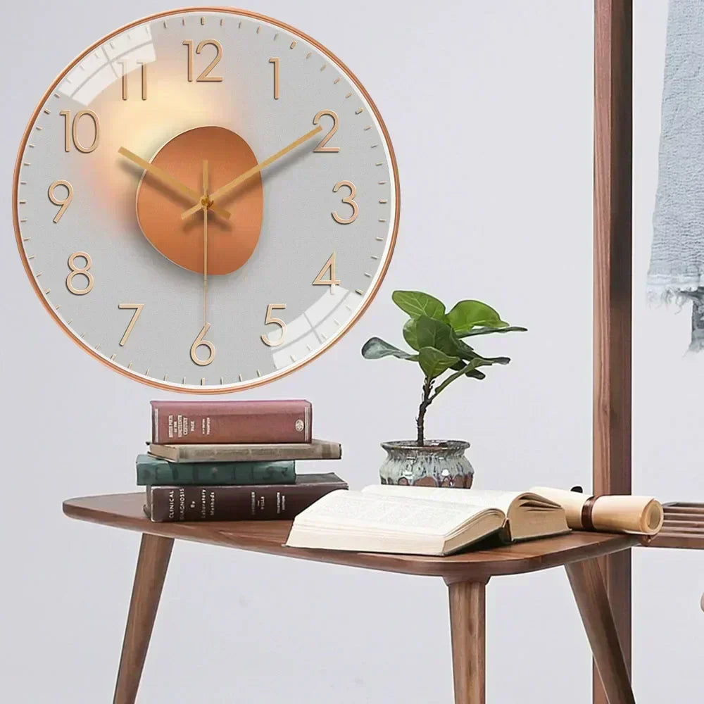 Stille klassische Wanduhr | Nicht-tickendes elegantes Zeitmessgerät für Schlafzimmer und Büro