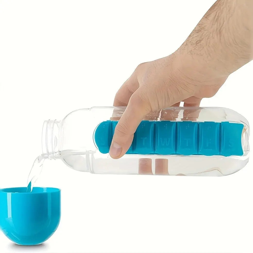MediBottle - Tragbare Wasserflasche mit integrierter Pillendose