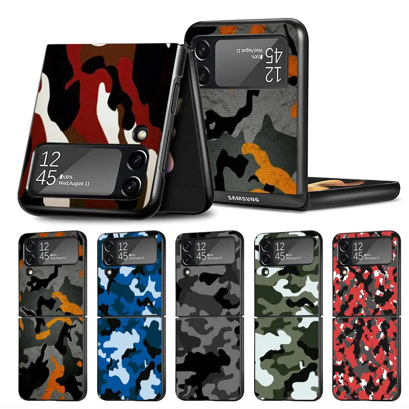 Camouflage Rückabdeckung Samsung Z Flip Stoßsichere Schutzhülle