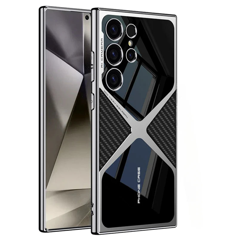 Stoßfeste Leder-Handyhülle für Samsung Galaxy