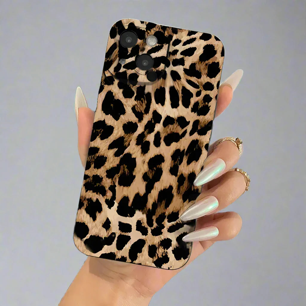 Leopard-Print-Muster iPhone Stoßfeste Weiche Silikonhülle
