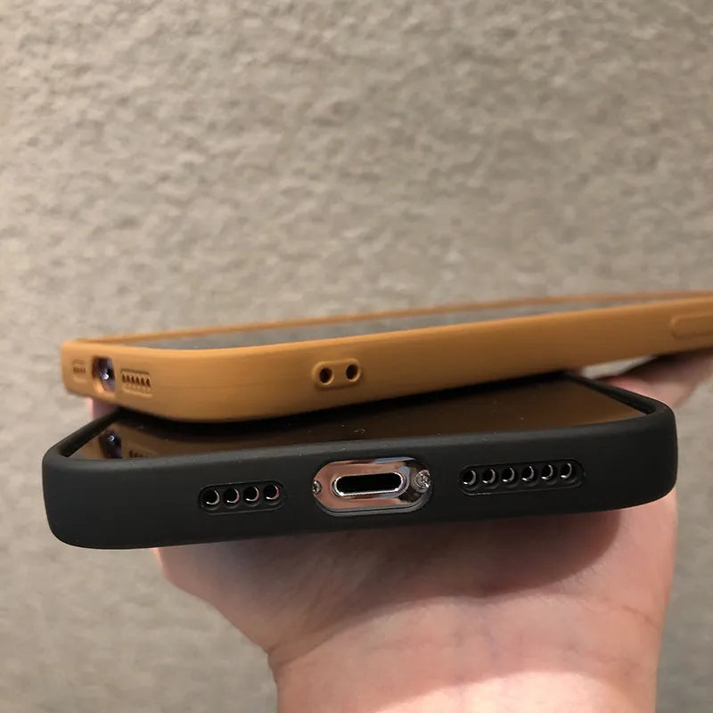 Matte Silikonhülle mit Kameralinse Schutz für iPhone 15 14 13