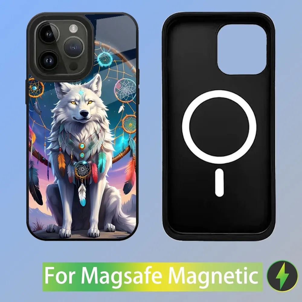 Traumfänger Wolf Magnetische Handyhülle für iPhone