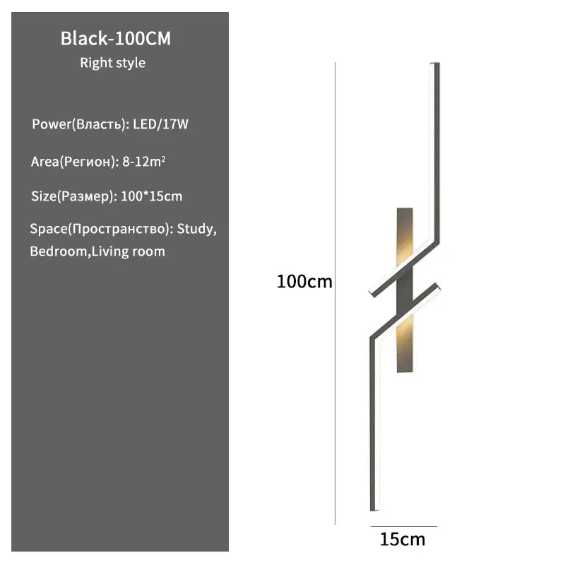 Moderne kreative Streifen-LED-Wandlampe - Minimalistische Schlafzimmer-Nachttischlampe