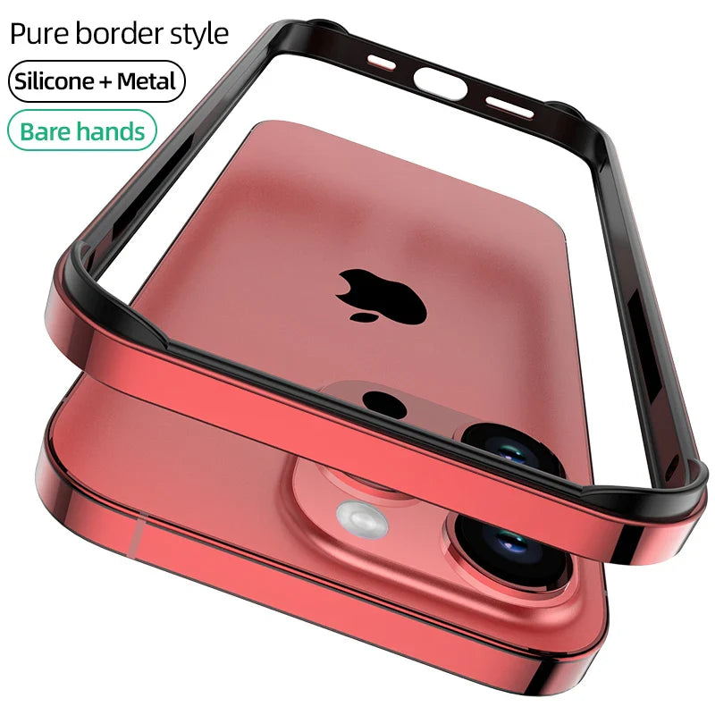 Luxus Silikonrahmen Hybrid Aluminium Bumper Hülle für iPhone
