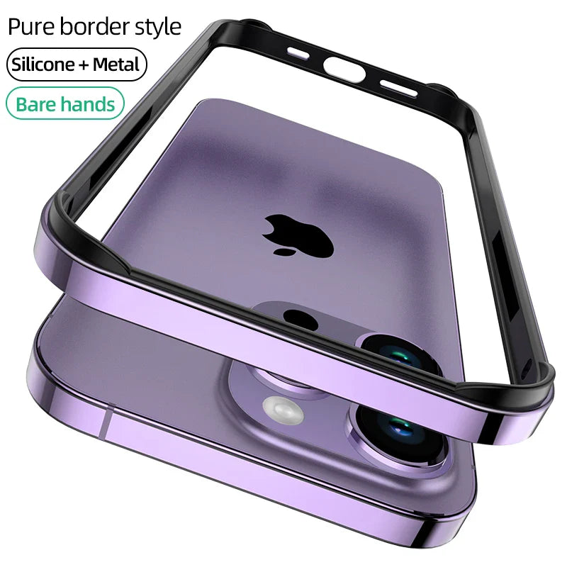 Luxus Silikonrahmen Hybrid Aluminium Bumper Hülle für iPhone