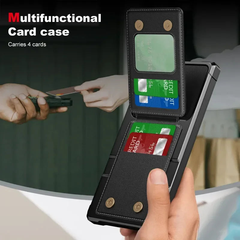 Plus Leder Flip-Karten Wallet Telefonhülle für Samsung