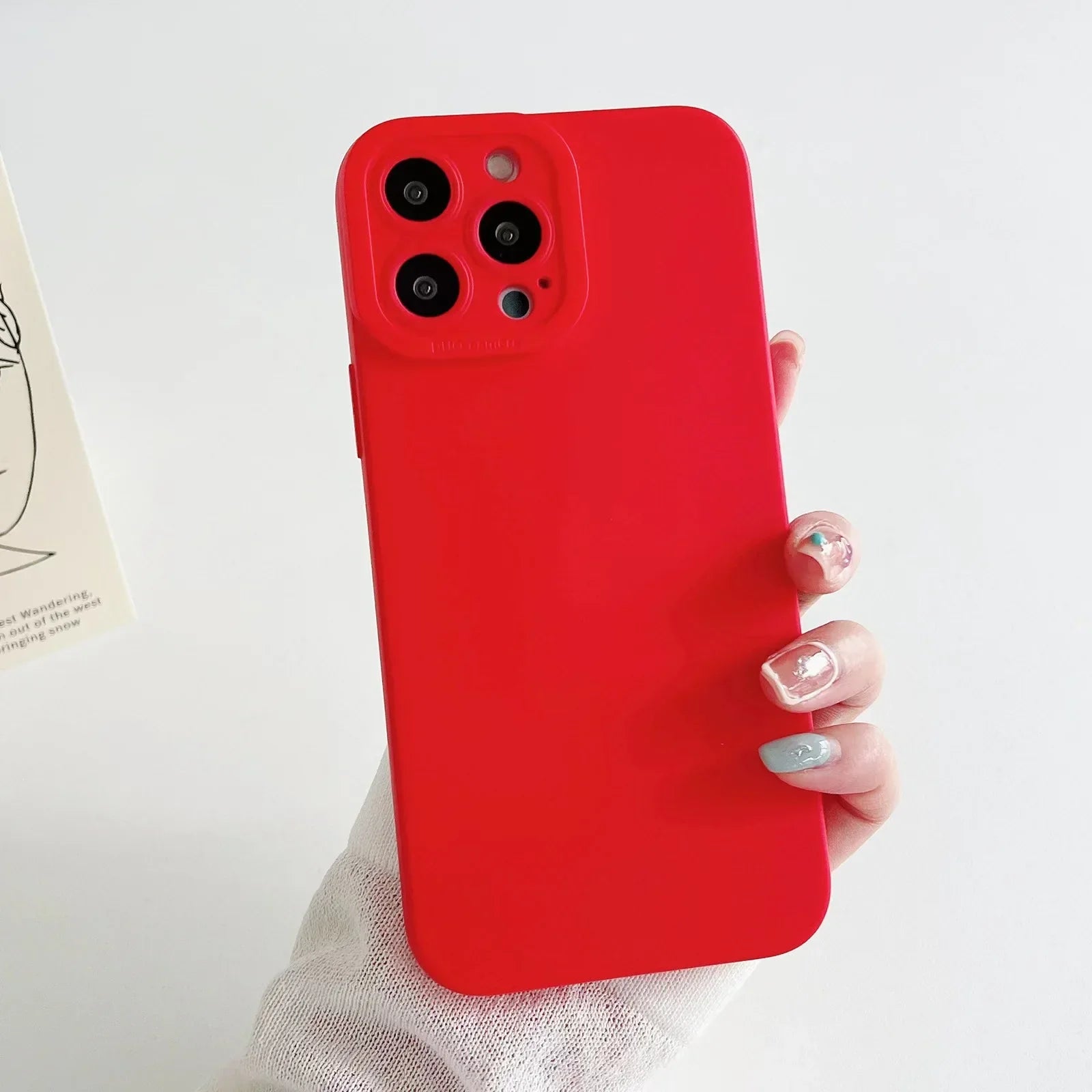 Matte Silikonhülle mit Kameralinse Schutz für iPhone 15 14 13