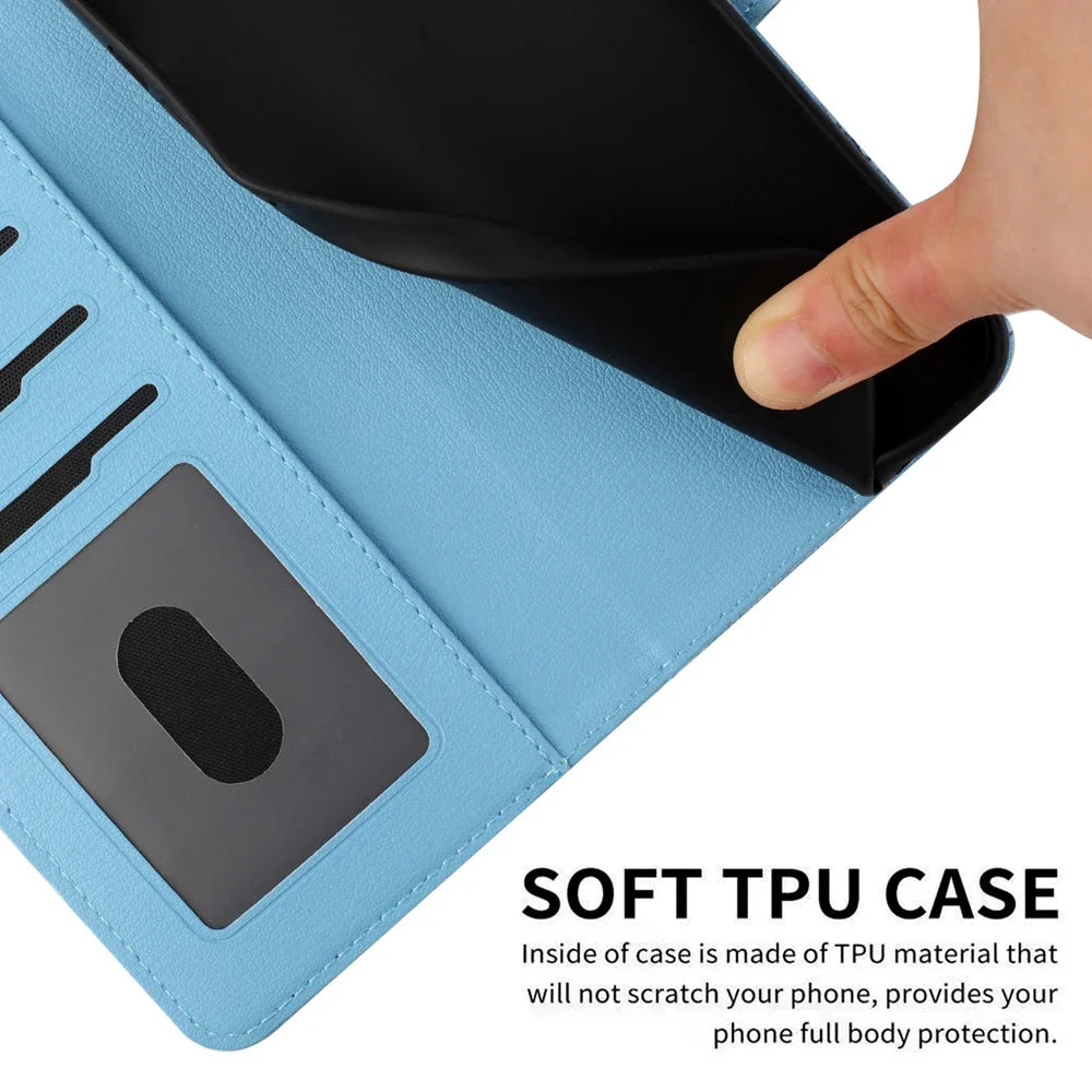 Katbedruckte magnetische Leder iPhone Flip Cover Geldbörse Hülle