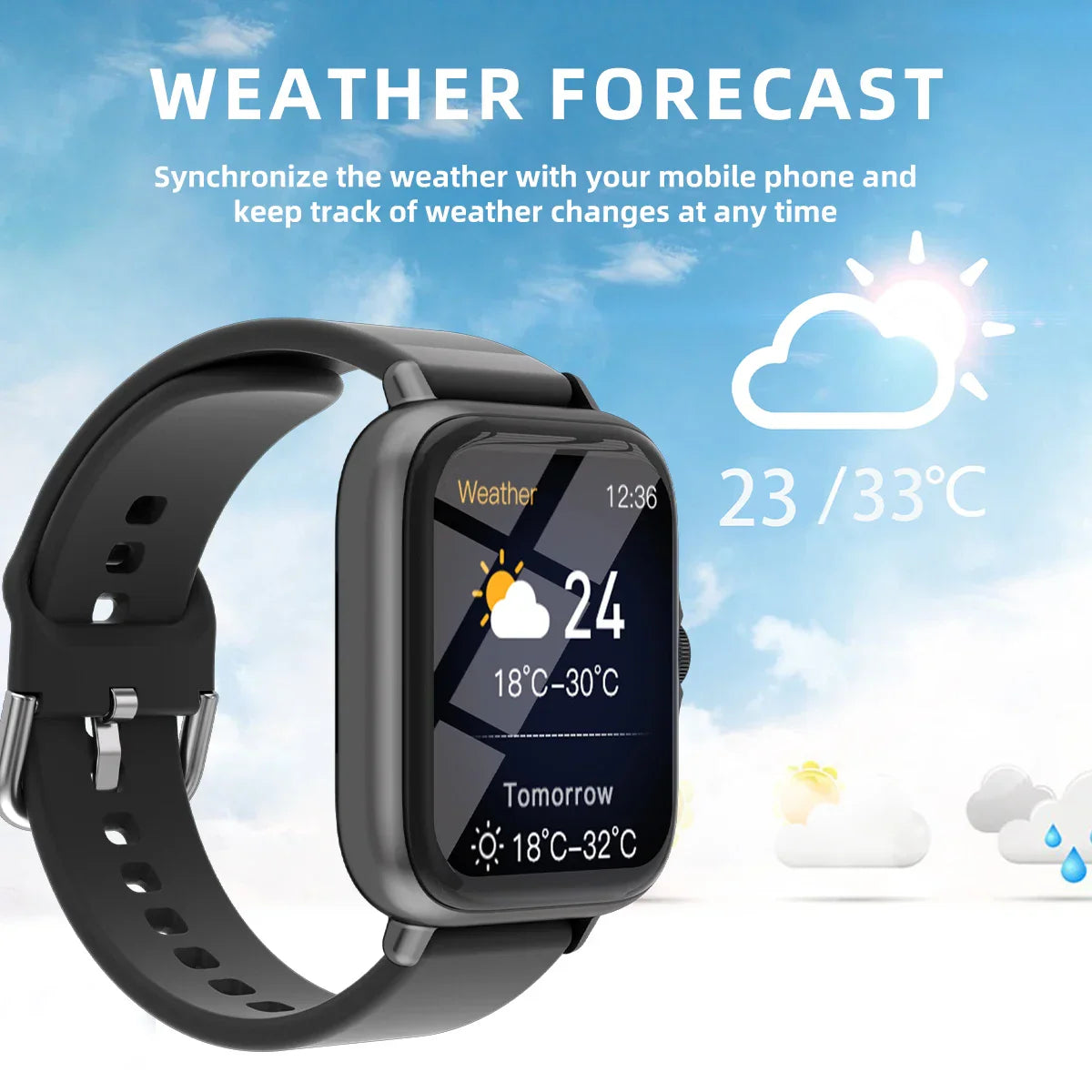 1,83" Wasserdichte Smartwatch – Anruf- & Nachrichtenbenachrichtigung, Schlafmonitor & Sport-Pedometer