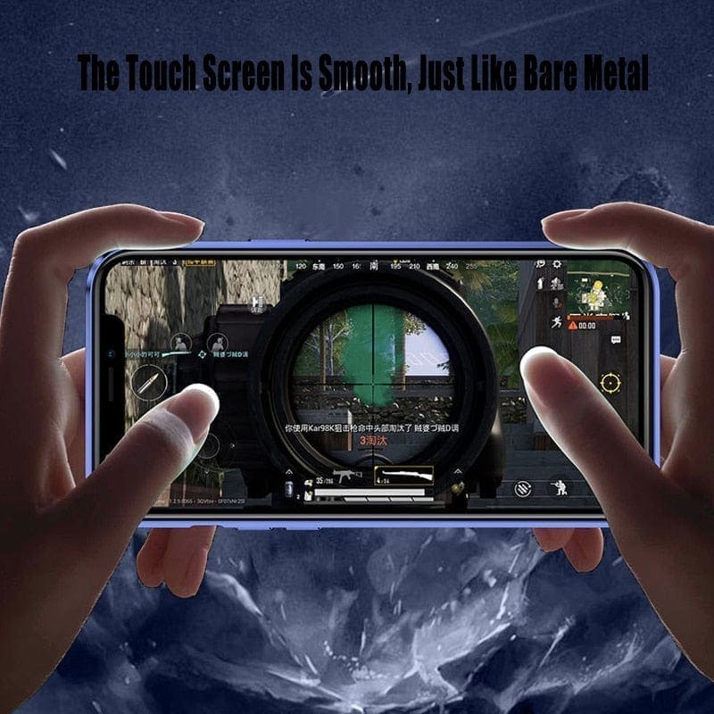 Doppelseitige Metall Hülle mit Objektivschutz für iPhone