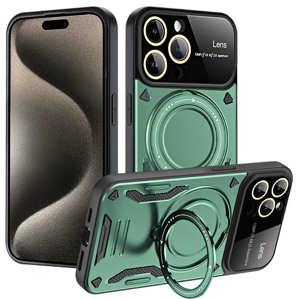 Stoßfeste iPhone 16/15 Magnetring-Halter MagSafe-Hülle