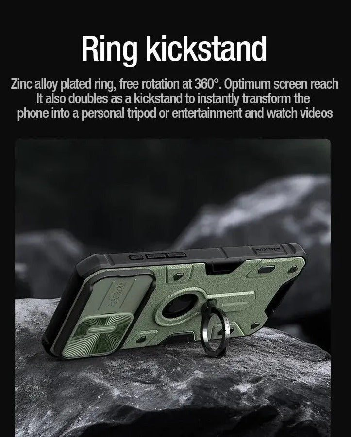 360 CamShield Armor Ring-Kickstand-Hülle in Militärqualität für iPhone 15 Pro | 15 Pro Max