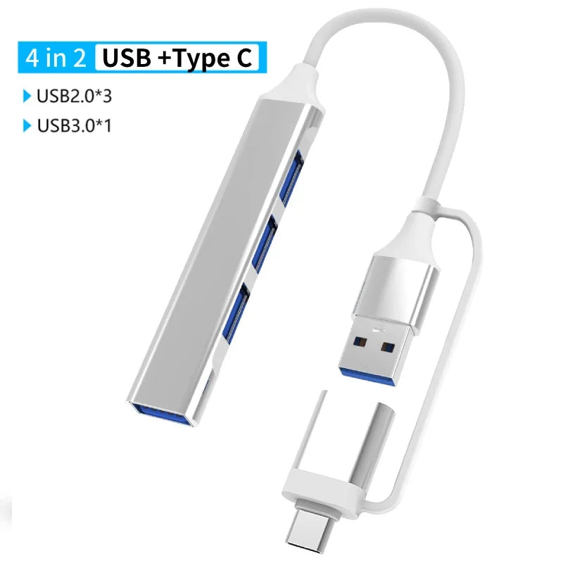 USB-C Dockingstation | Multiport-Adapter | USB 3.0 | SD/TF-Kartenleser | Audioausgang