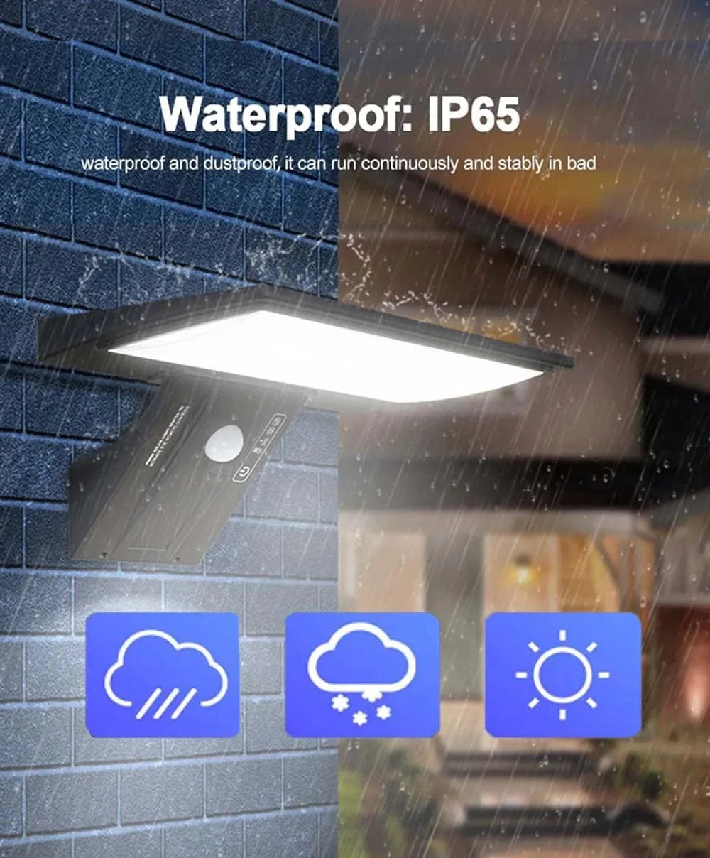 Solar Wandleuchte mit Bewegungsmelder | IP65 Wasserdicht