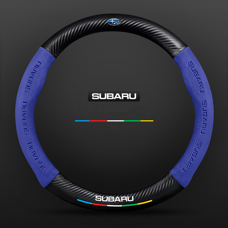 Anti-Rutsch 3D Prägung Kohlefaser Leder Auto Lenkradbezug Universelle Passform