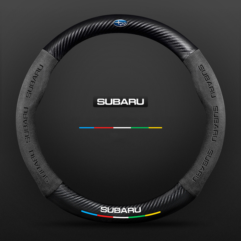 Anti-Rutsch 3D Prägung Kohlefaser Leder Auto Lenkradbezug Universelle Passform