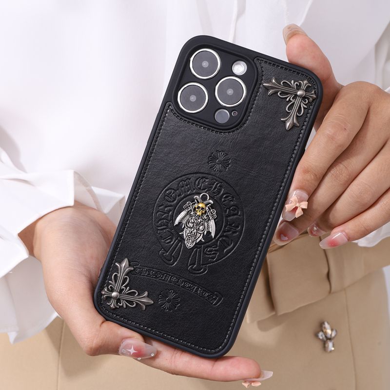 Leder Chrome Hearts Handyhülle für iPhone